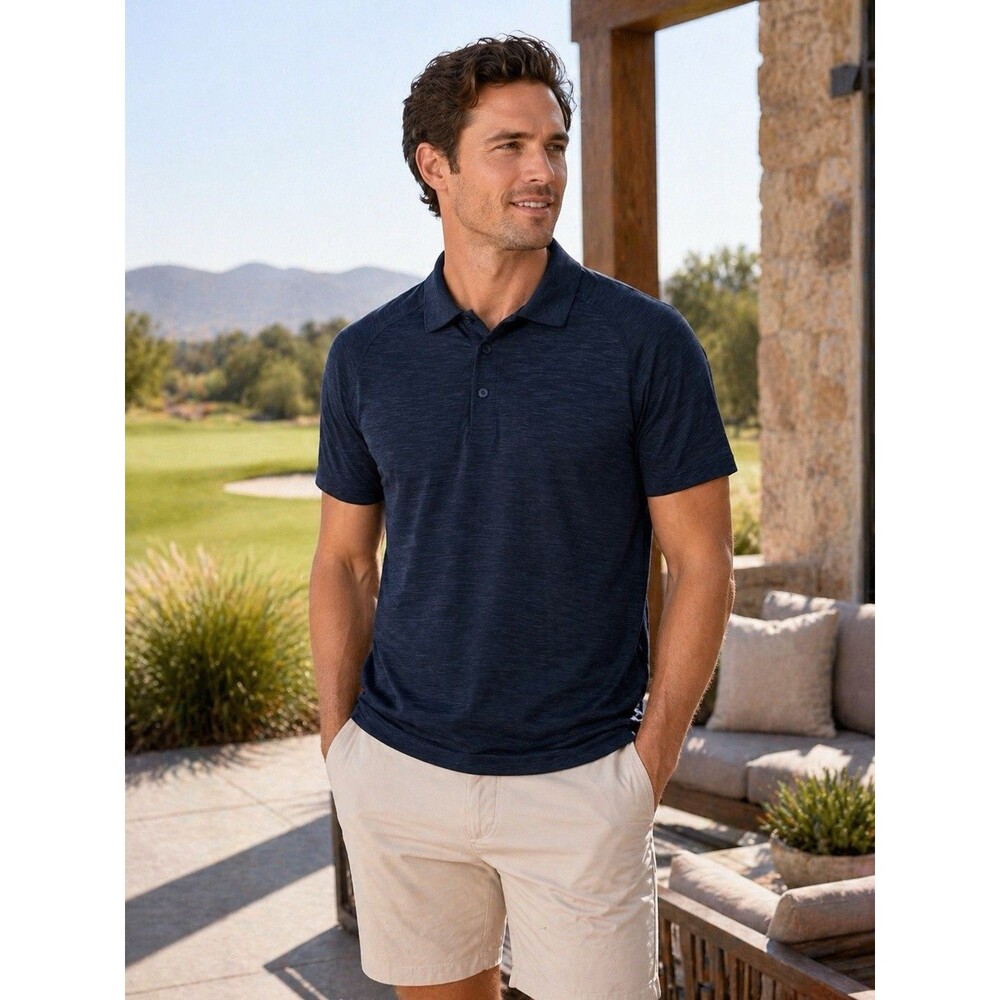 Lululemon Men's Metal Vent Tech Polo Performance Golf Navy Blue Size Small